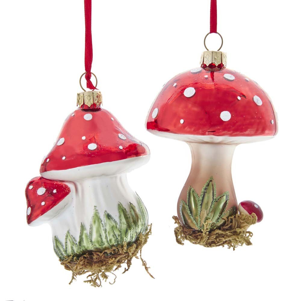 Mushrooms with Glitter Glass Ornaments 4