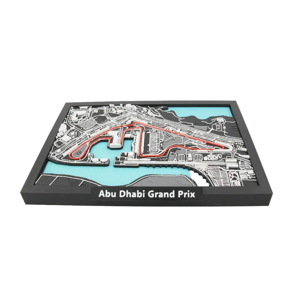 Abu Dhabi Grand Prix 3D Circuit Map - Framed Layered Track Model Art | Yas Marin