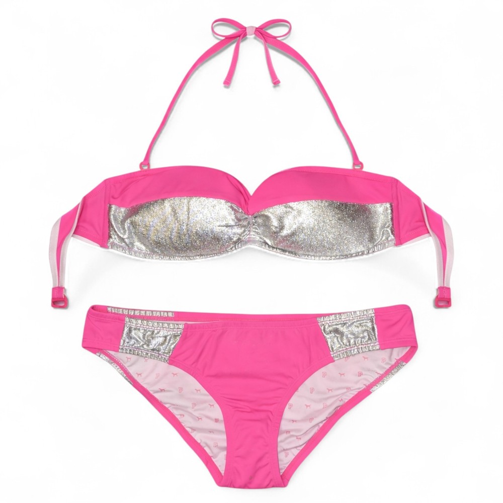 NWT VTG 2006 Victoria's Secret PINK Metallic Bikini Set Y2K RARE S