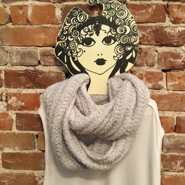 INC Grey Chenille Textured Loop Fashion Soft Infinity Scarf O/S New