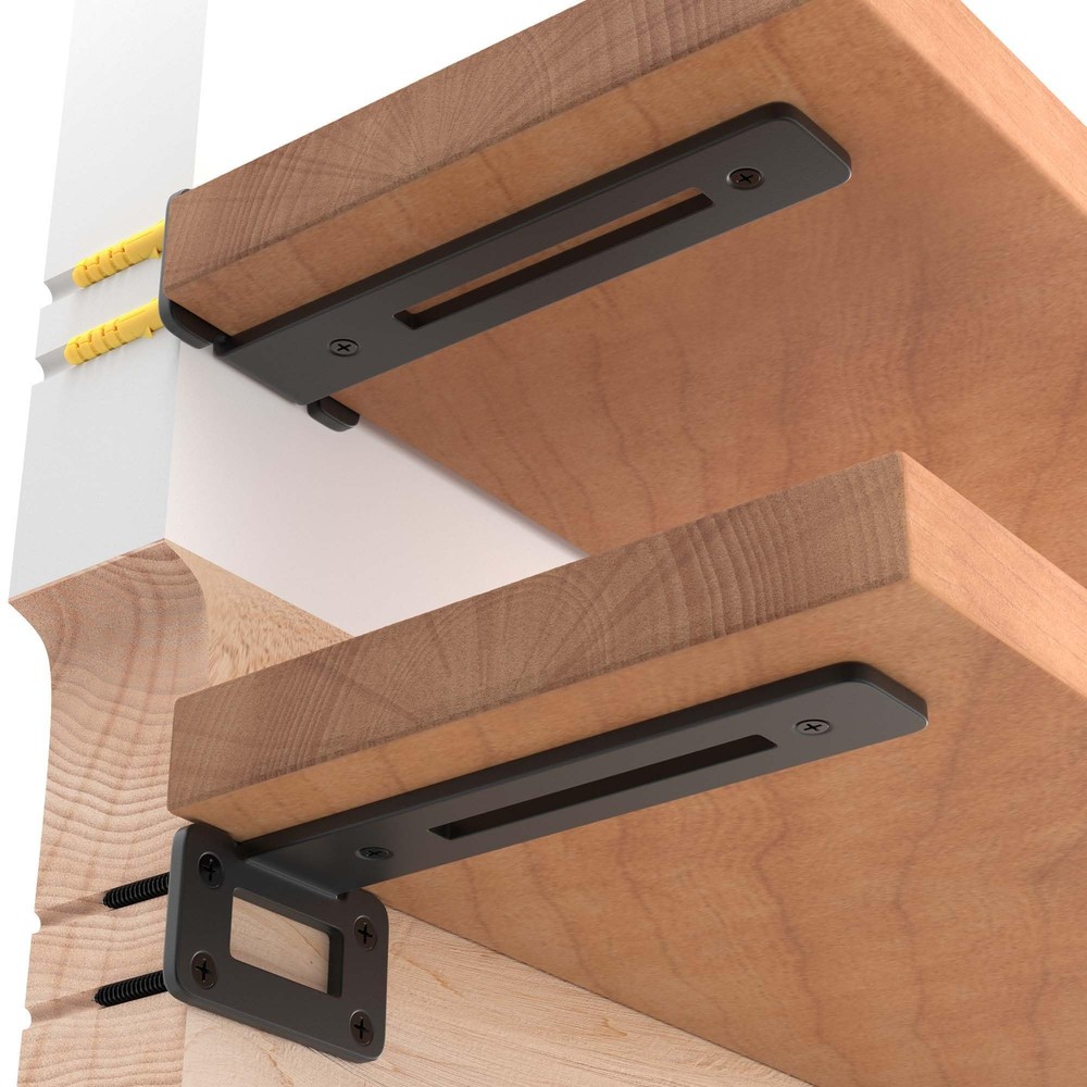 Shelf Brackets, 6 Inch 4 Pack Innovation Design Openwork Floating T Shelf Bra...