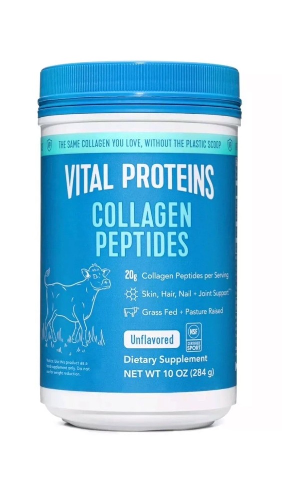 Vital Proteins Collagen Powder Supplement Hydrolyzed Peptides with Hyaluronic Ac