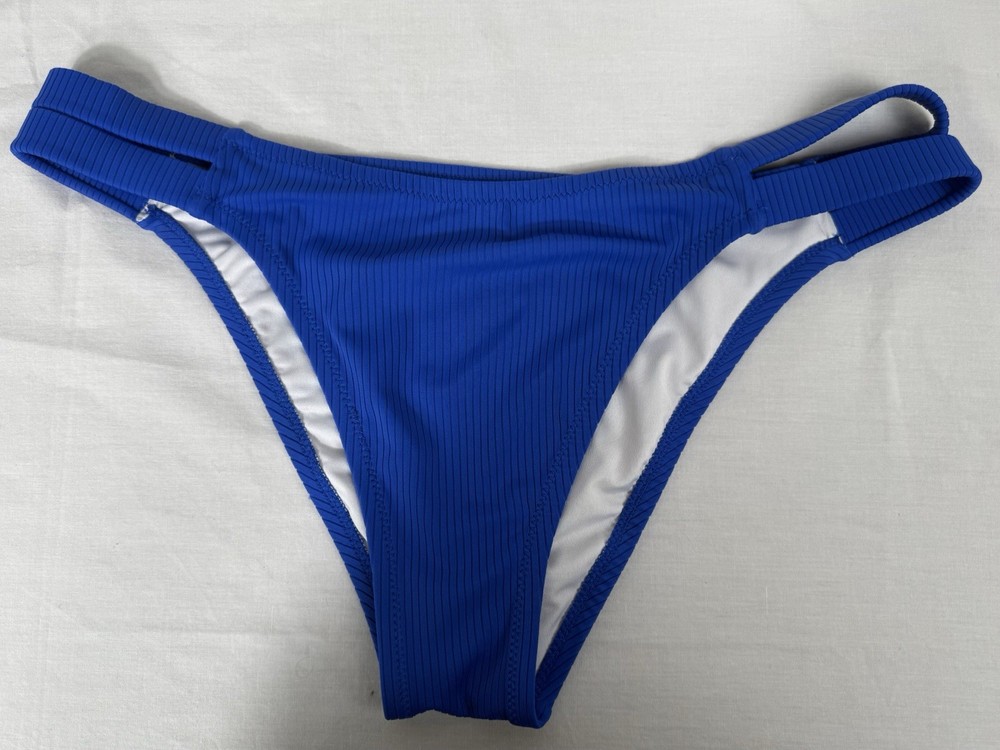 😎😎😎Shade & Shore Large Bikini Bottom Hipster Cutouts Blue  Streach