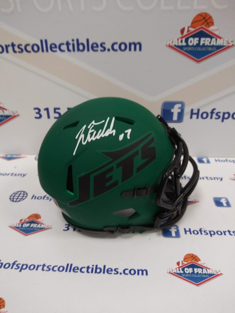 Justin Fields Signed Ny Jets Rave Mini Helmet - Beckett Coa