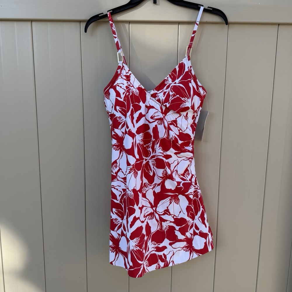 Liz Claiborne Bella Floral One Piece Swimsuit Swim Dress Size 6 NWT