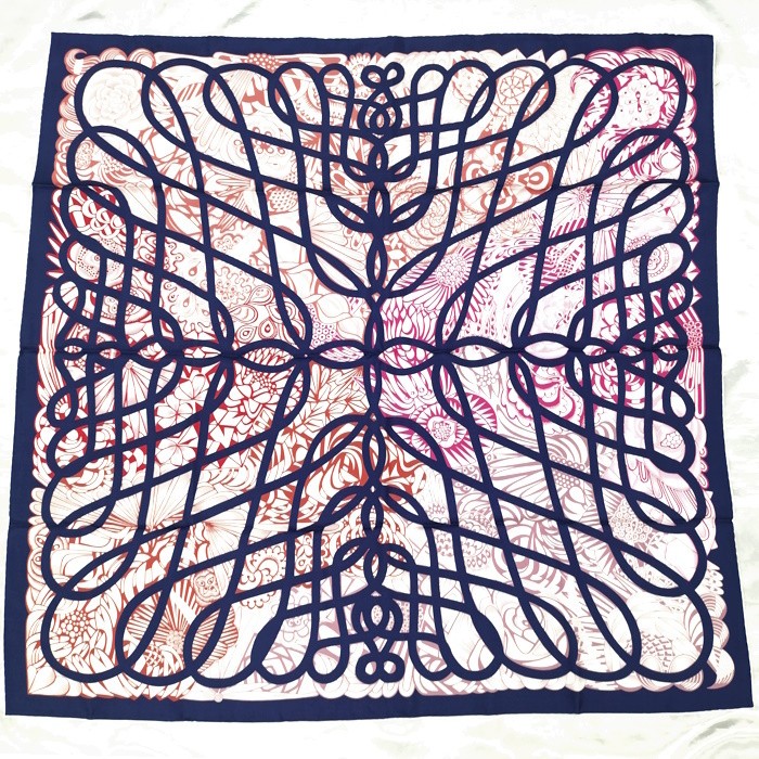 HERMES SILK SCARF CARRE 90 REVERIE SOLITAIRE 351373