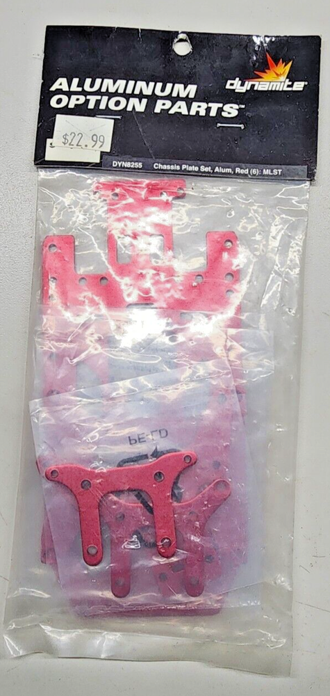 Dynamite DYN8255 - Chassis Plate Set - Aluminum Red - Losi MLST