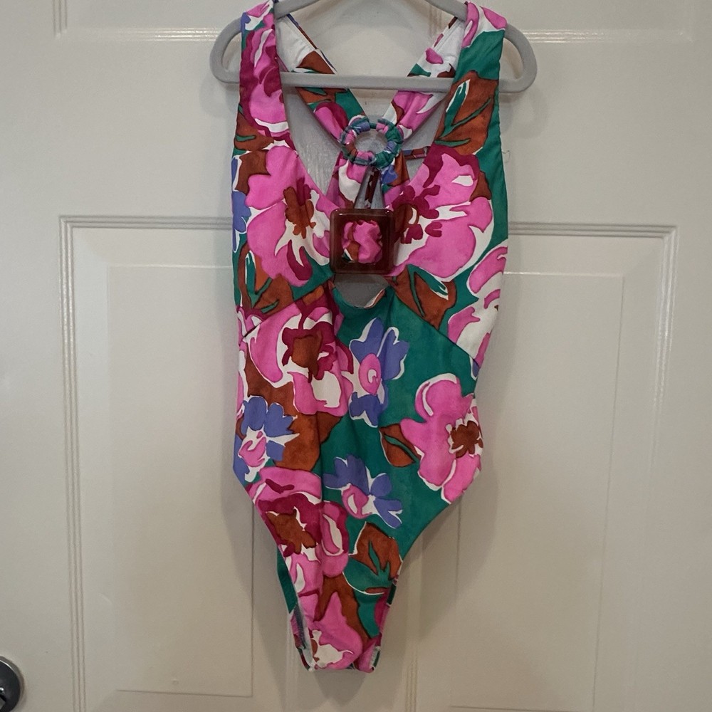 Sunshine 79 Keyhole V-Plunge One Piece Swimsuit NWT size 6 Summer of Love