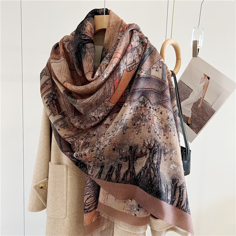 Pure 200s Cashmere Scarf Wrap Shawl Oriental Thin Soft Delicate 78