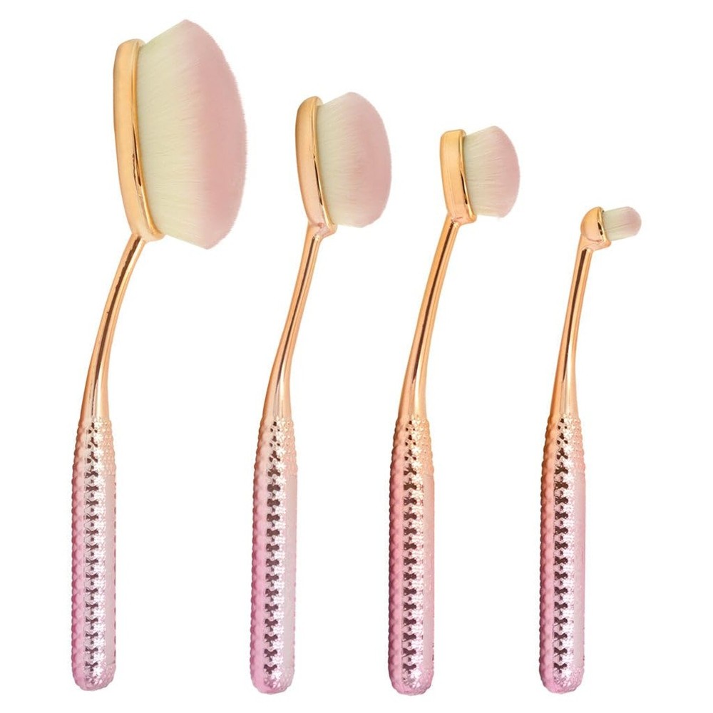 Royal Brush Moda Rose Cosmetic 4 Piece Face Make Up Perfecting Kit Brush Set,...