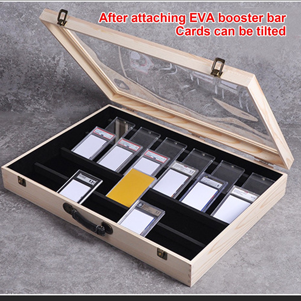 Wooden Trading Card for PSA/TCG Case Box Display Container PTCG Organizer