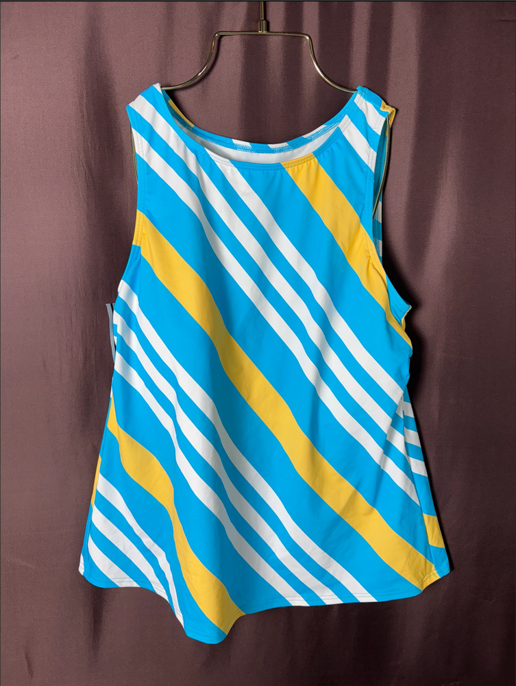Lands' End Women's L LONG, 18 LONG High Neck Tankini Top Swimwear