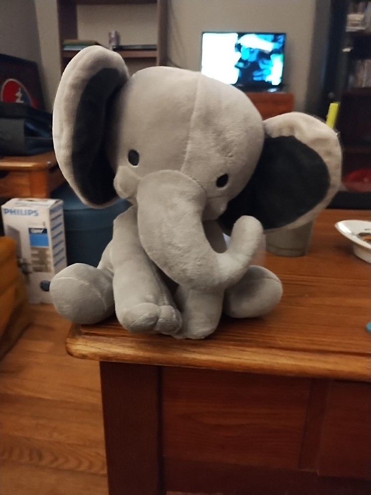 Bedtime Originals Lamb & Ivy Elephant Plush Soft Baby Crib Toy Sewn Eyes