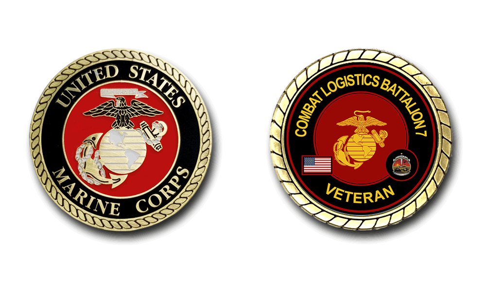 Combat Logistics Battalion 7 Veteran Challenge Coin Officially Licensed