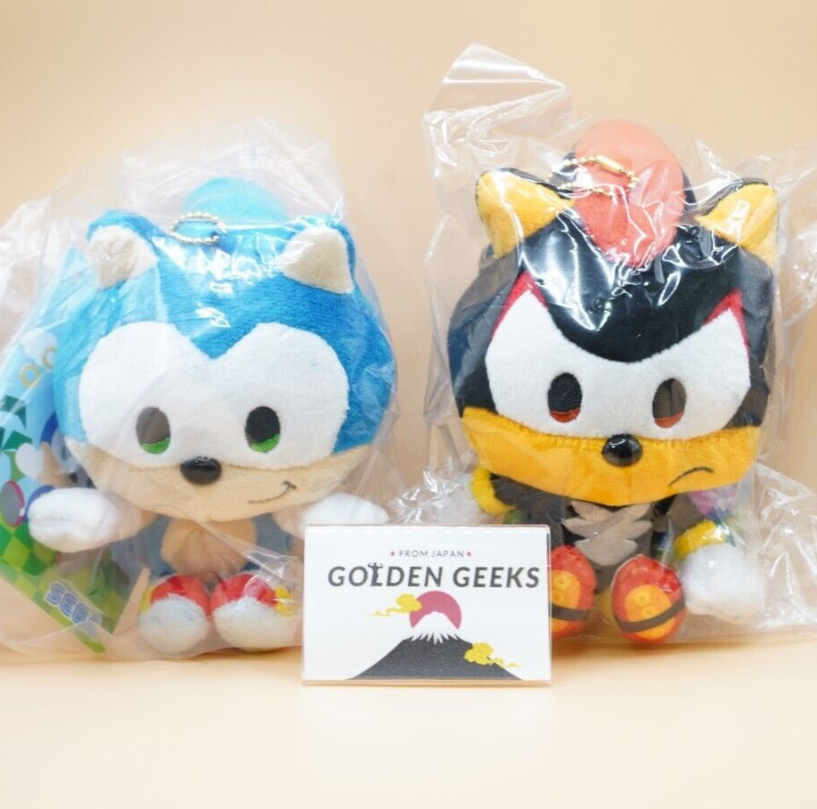 [Set of 2] SONIC & FRIENDS Shadow Sonic Keychain Mascot Plush SEGA FAVE 2024