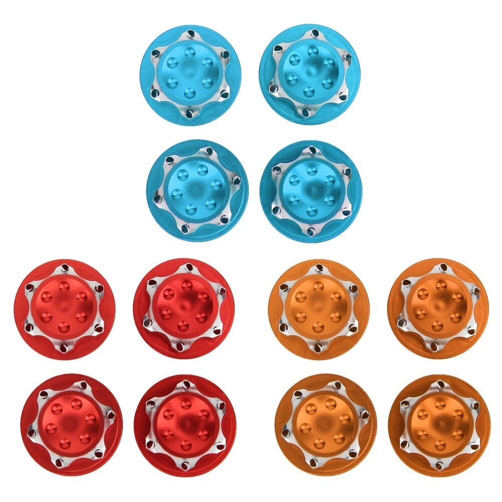 4Pcs 17mm Aluminum Alloy Dust Proof Hub Nut for 1/8 RC Car Wheels