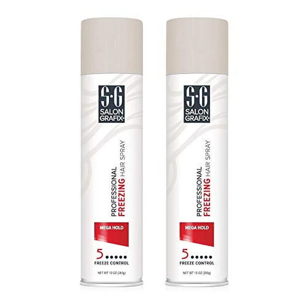 Salon Grafix Hairspray Freezing Mega Hold 10 Ounce  (2 Pack)