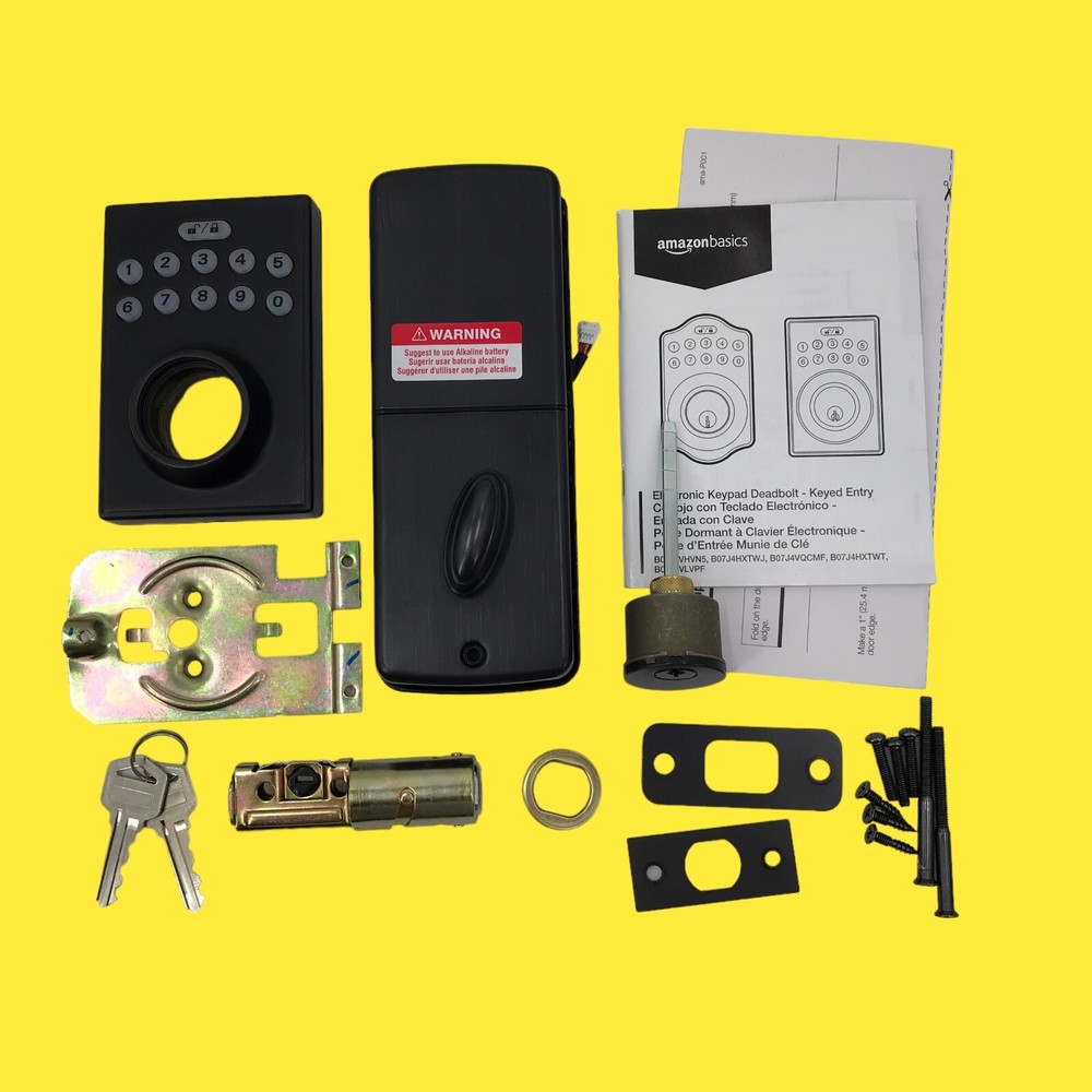 AmazonBasics PL1 Keypad Deadbolt Lock Black Oil Rubbed Bronze 2802-z38-image