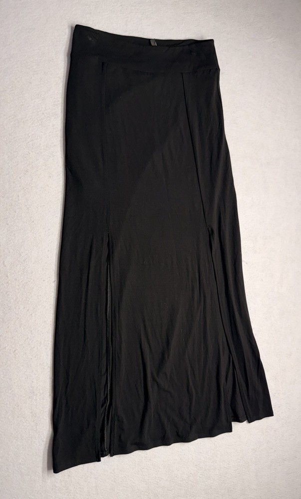 White House Black Market Black Maxi Skirt With Front Slits Women’s Size Small