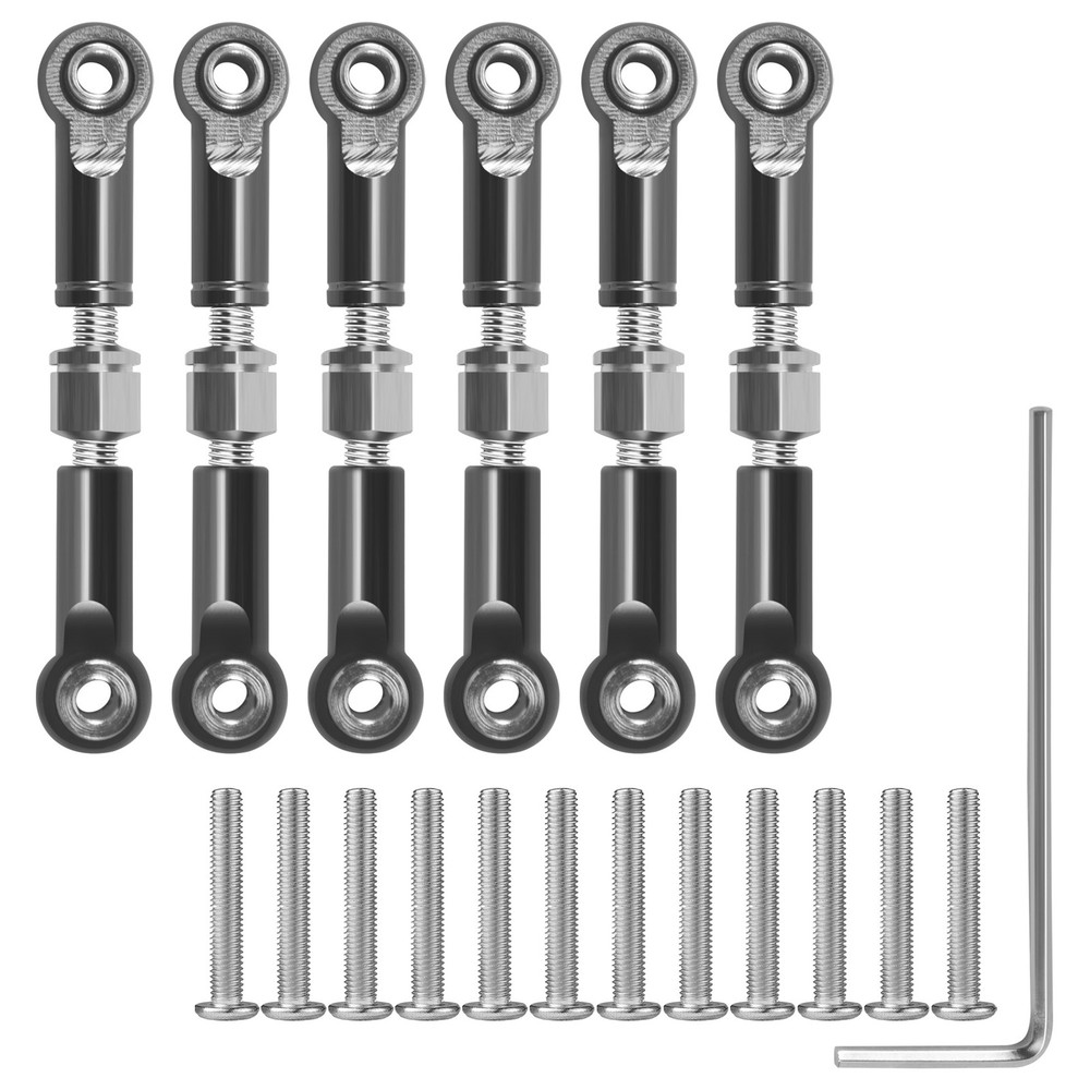 6Pcs Adjustable Metal Linkage Pull Rods for A949 A959 RC Cars