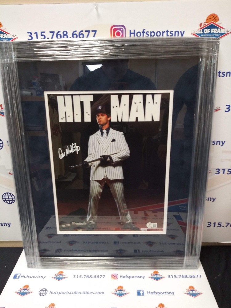 Don Mattingly Signed Framed 11X14 The Hit Man Photo - Beckett Witnessed Coa