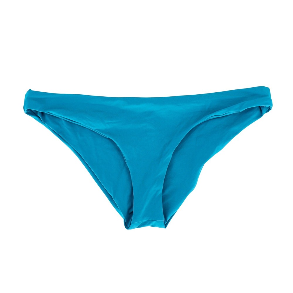 L*Space Women Solid Teal Sandy Classic Minimalist Swimsuit Bikini Bottom Size L