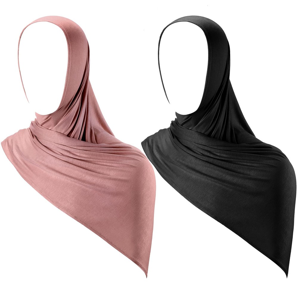 2-Pack Instant Jersey Hijab for Women – Soft Lightweight Muslim Head Scarf