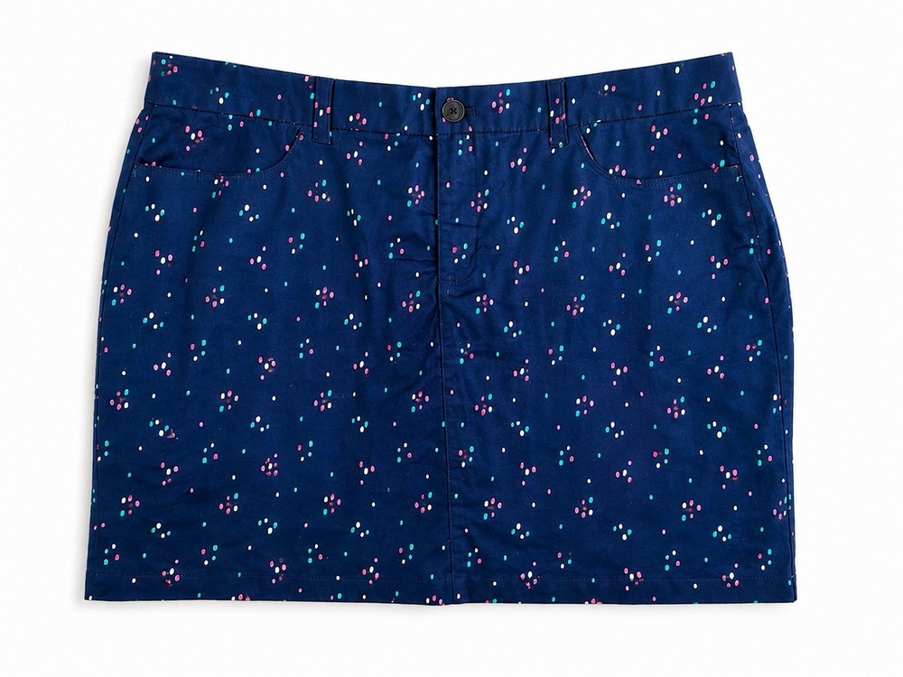 Women's Size 18 Golf Summer Skort Skirt Croft & Barrow Navy Blue Confetti Print
