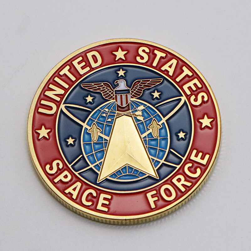 Gold UNITED STATES SPACE FORCE coin shuttle gift aerospace silver space American