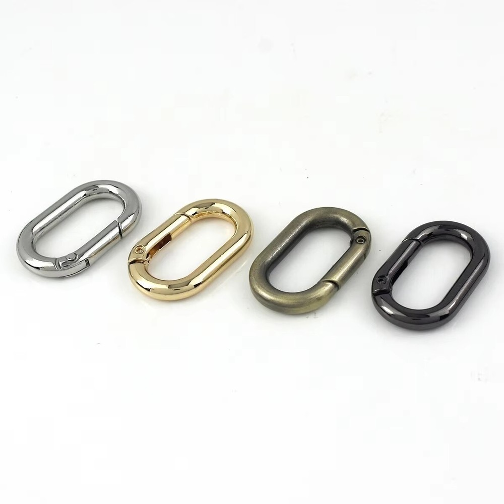 Oval Spring O Ring Keychain Trigger Clasps for Leather Craft
